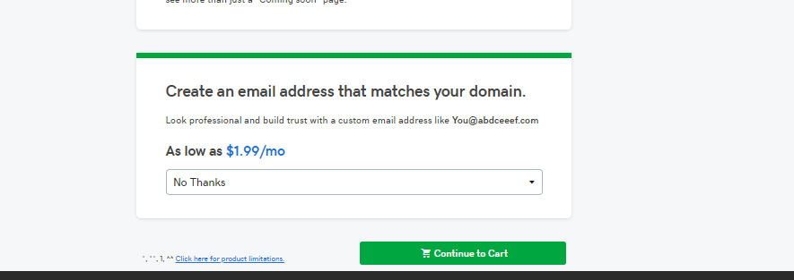 Create an email address that matches your domain